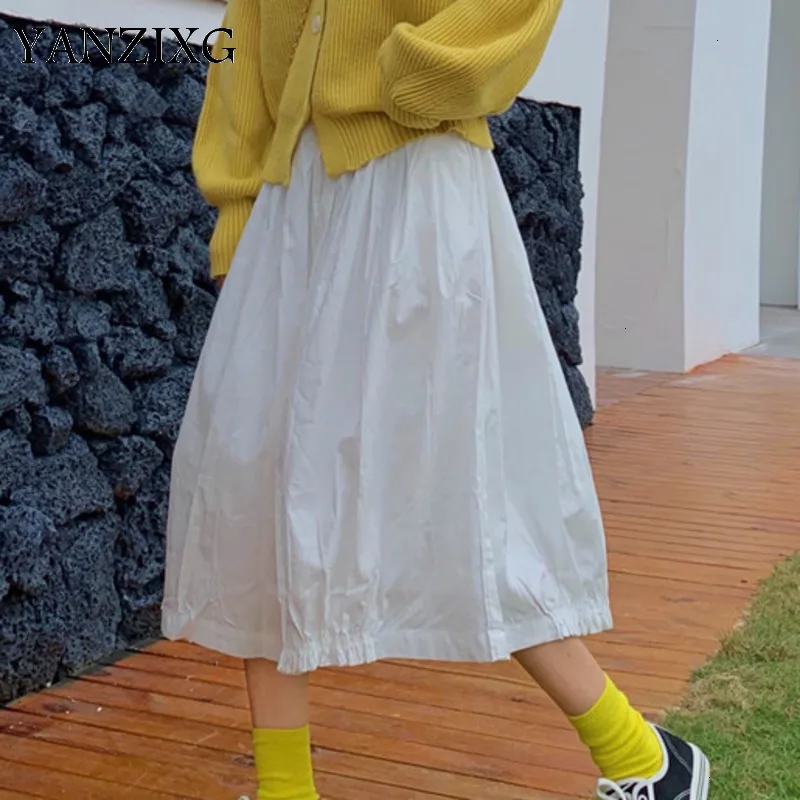 Осень и зима новые продукты модная однотонная простая эластичная резинка на талии свободная тонкая юбка для женщин D219