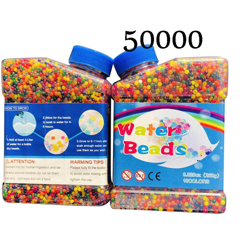 50000 шт Бусины из прозрачного хрусталя игрушки для детей 10 цветов эластичные коппертон в кристаллах почвы растения бомба пистолет