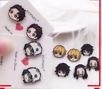 

New 12 pairs classic Japanese anime boys Kimetsu no Yaiba Earings Women Girl lovely Children kids Lovely party Gifts