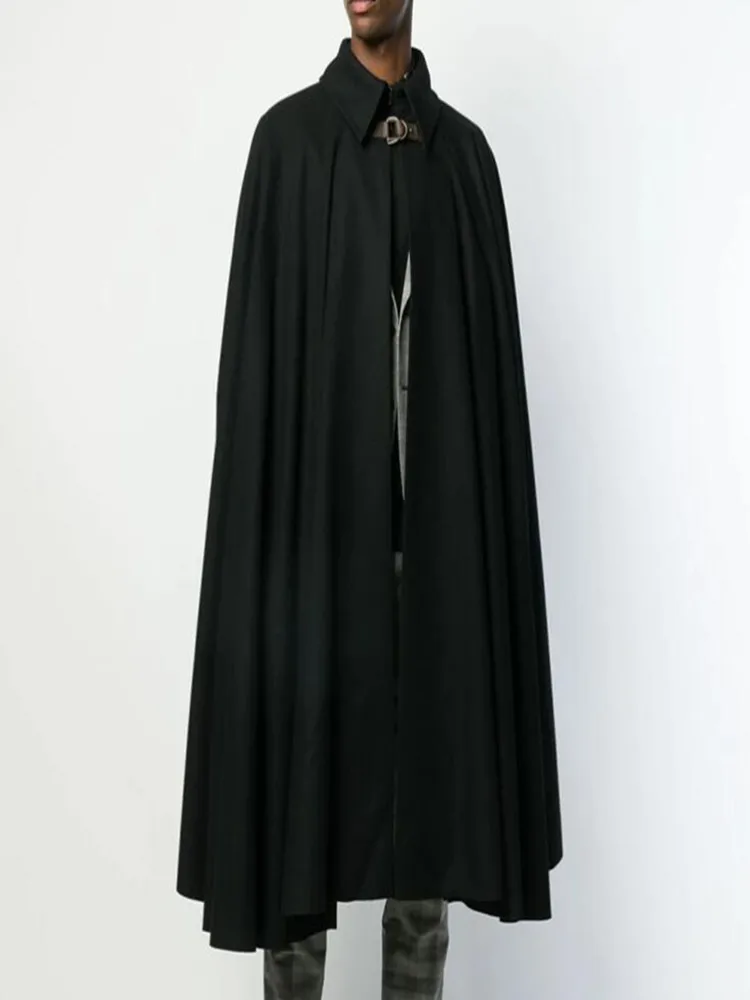 S~ 6XL! Настраиваемая новая мужская одежда Весенняя и Осенняя мода Свободный кардиган Летучая мышь рубашка длинный плащ дикая ветровка с лацканами - Цвет: Black