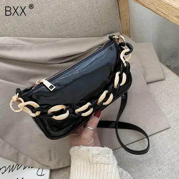 

[BXX] Patent Leather Crossbody Bags For Women 2020 Mini Spring All-match Shoulder Messenger Bag Female Handbags Totes HK525