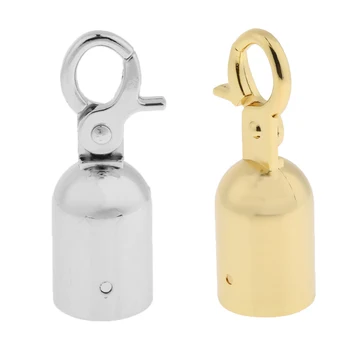 

Rope Barrier End Stopper Cord End Caps With Hook 2.5cm Silver/Gold
