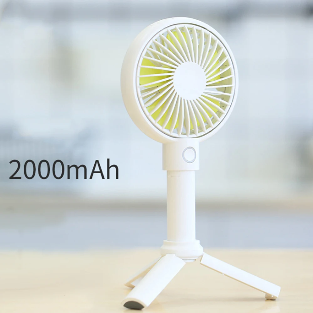 2000mAh white Портативный мини-портативный вентилятор перезаряжаемый usb-вентилятор портативный вентилятор 3-Скорость рабочего Вентилятор охлаждения вентилятор охладитель воздуха держатель телефона - Цвет: 2000mAh white