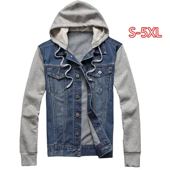 

2020 Men's Denim Jacket Korean Denim Jacket Detachable Hooded Jacket Men's Jacket Large Size