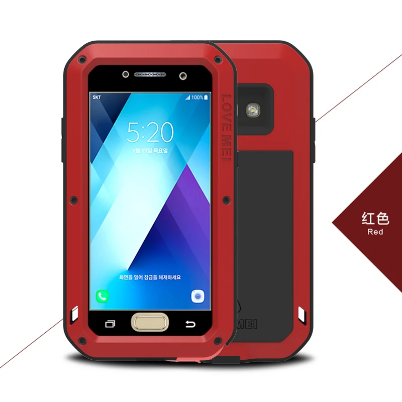 Red Чехол на samsung galaxy a5 чехол противоударный Роскошные Алюминий металла Панцири чехол на samsung a5 чехол для Samsung Galaxy A5 чехол на самсунг а5 - Цвет: Red