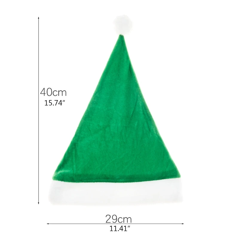 Unisex Adult's Children Santa Claus Cap Christmas Hat for Wowen Man Xmas Holiday Cap Green Headwear Velvet Cosplay Props