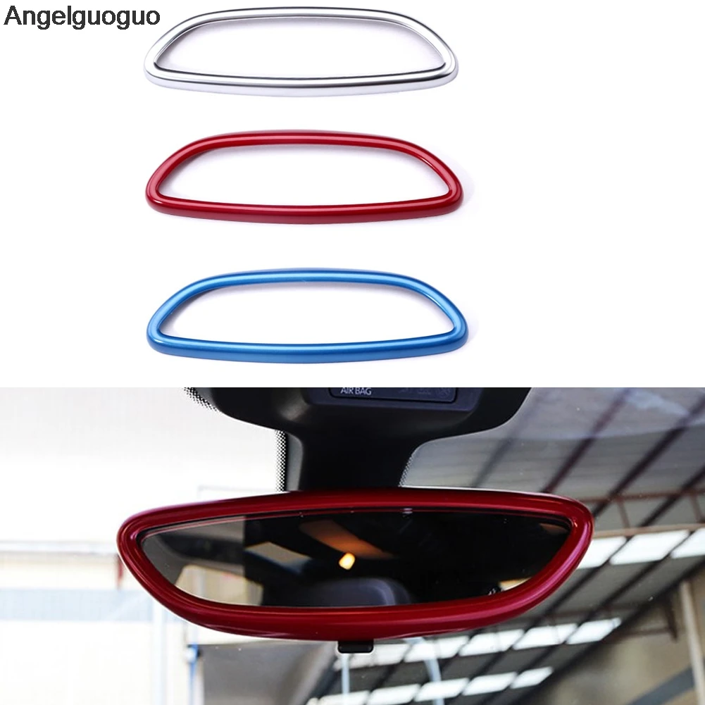 Angelguoguo Car Inner Rearview mirror Cover frame cover trim sticker for Porsche Cayenne Macan panamera