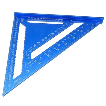 

7/12 Inch Metric Triangle Angle Ruler Aluminum Alloy Triangular Measuring Rule Woodworking Speed Square Protractor