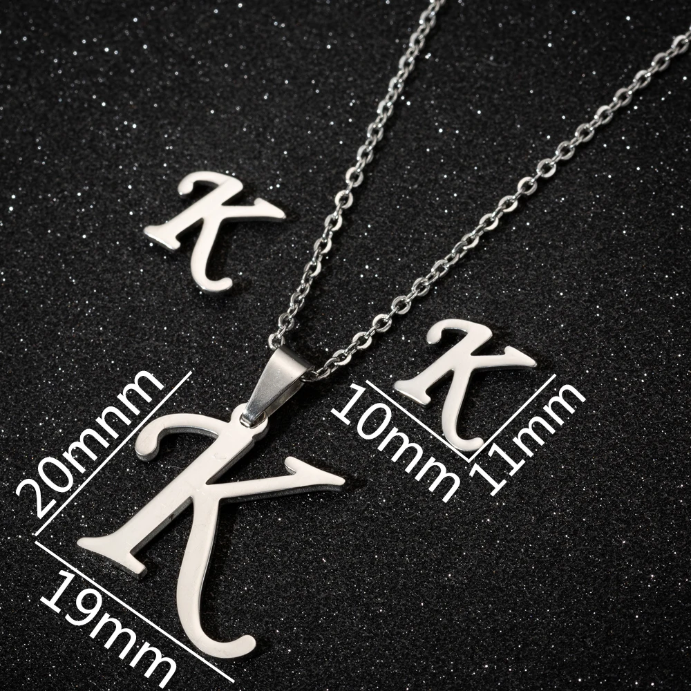Stainless Steel A-Z Alphabet Initial Necklace for Women Men Personalize Jewelry 26 Letter Necklace Collier Pendientes 2024 - Image 2