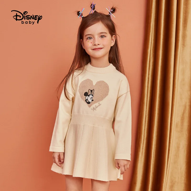 Disney/детская одежда Новинка года, модное платье-свитер для маленьких девочек платье с Микки Маусом элегантное платье для девочек