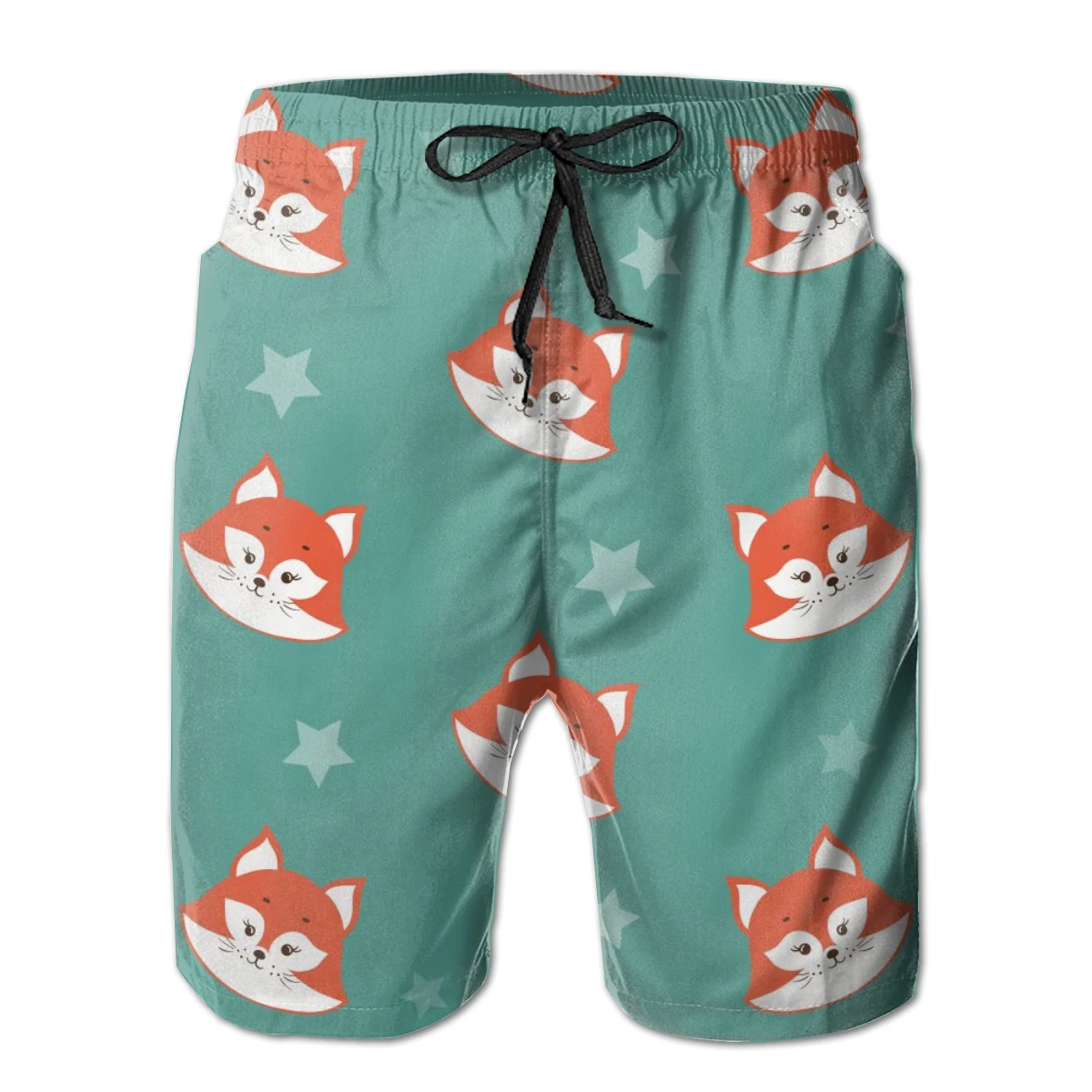 Мужские купальные шорты с милыми лисьими головками и звездами мужские плавки