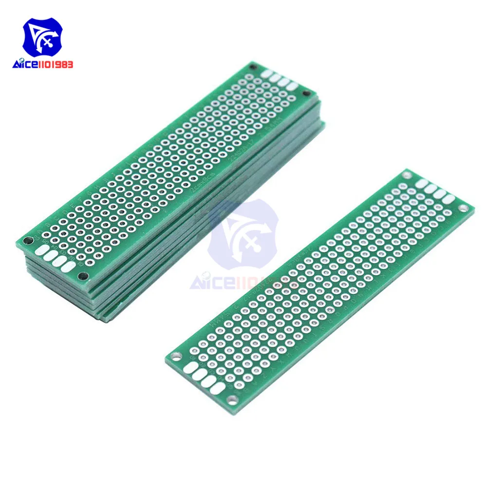 

diymore 10PCS/Lot FR4 Glass Fiber DIY Double-Sided Prototype Board 2x8cm Double Sided Universal Printed Circuit Board