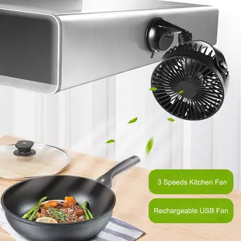 

Universal Rechargeable 2200mAh Battery Operated Suction Cup 3 Speeds Car Home Office Kitchen Fan Strong Wind USB Desk Fan