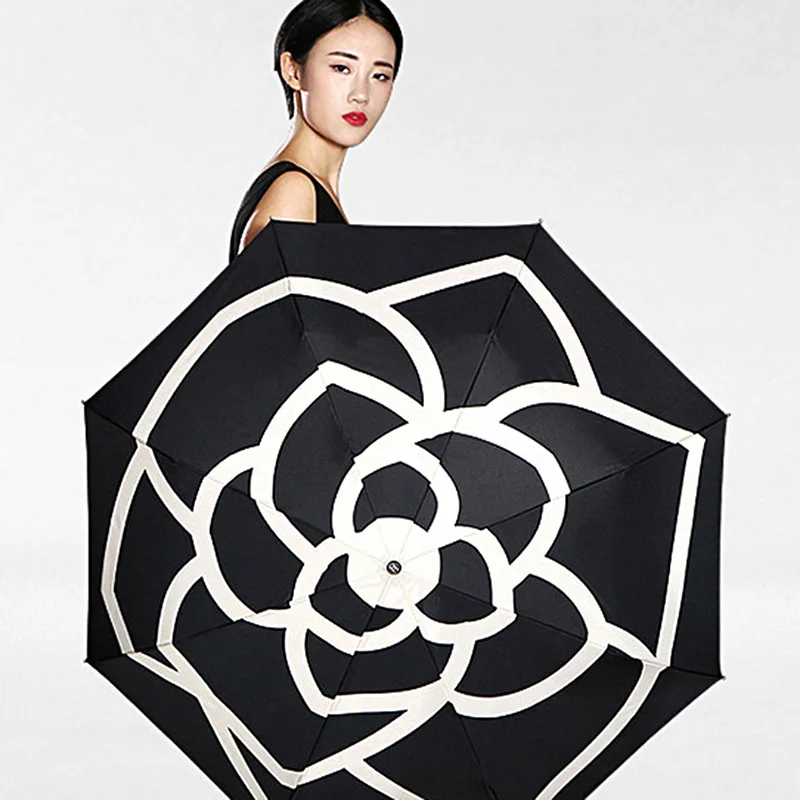 Зонт от солнца Camellia с защитой от ультрафиолета, Зонт от дождя, женский роскошный бренд, женский зонтик, ветрозащитный, для путешествий, солнечный, дождливый, компактный зонтик