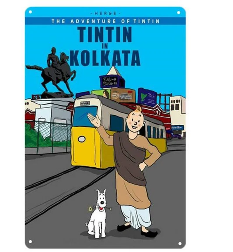 10 Жестяные знаки картины Тинтин и собака приключения мультфильм фильм живопись плакат Винтаж на стену для дома и бара Декор металлические знаки - Цвет: 10