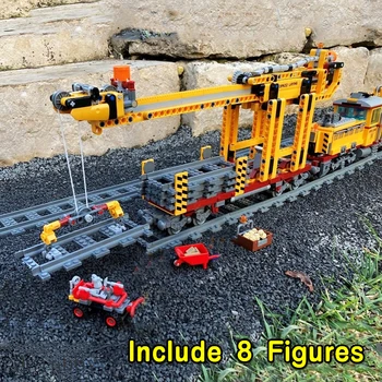

Technic Series City Street Views Steam Train Engine Model Moc Modular Building Blocks Bricks Ideas Expert Creator Chrismas Gifts