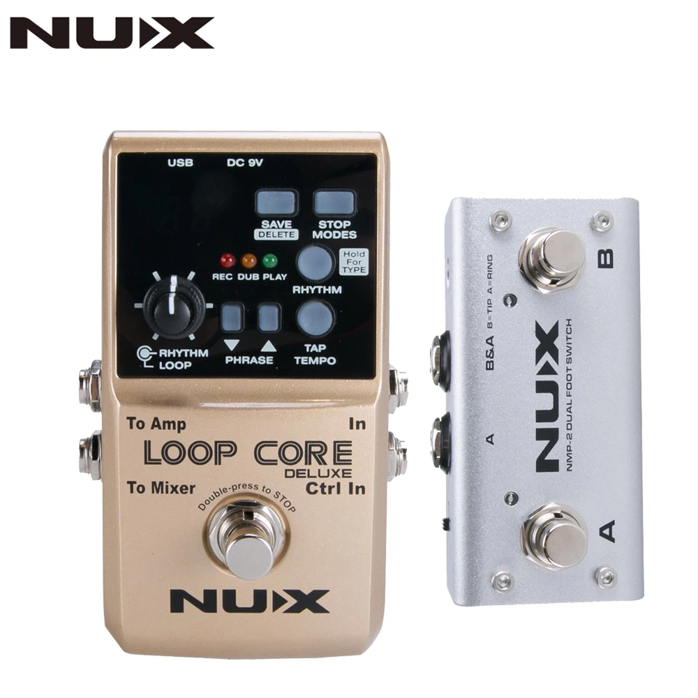NUX Loop Core Deluxe Модернизированный гитары петля для езды на велосипеде с ножной выключатель автоматический темп проверка 8 часов Запись 24-битное звуковое воспроизведение с частотой для езды на велосипеде