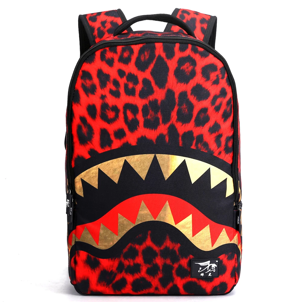 

Fashion Backpack Shark Printed School Bags for Girls Boy Kids Carton 22L Backpack Bookbag Schoolbags Leopard Mochila Rucksack