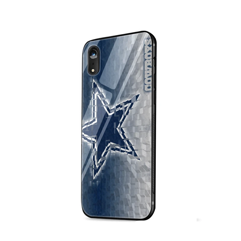 Ударопрочный чехол для телефона для iPhone 11 Pro XS MAX XR 6 6S 7 8 Plus X 5 5S SE роскошный стеклянный чехол Coque Dallas Cowboys с блестками