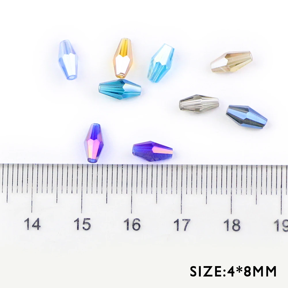 200 stücke 6/8mm ab Farbe lange bicone facettierte österreich ische Kristall abstands halter lose Perlen für Schmuck herstellung DIY Armbänder Halsketten – Detail 4