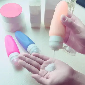 

4Pcs 89ml Portable Cute Refillable Travel Silicone Empty Bottles Shampoo Shower Gel Lotion Sub-bottling Tube Squeeze Container