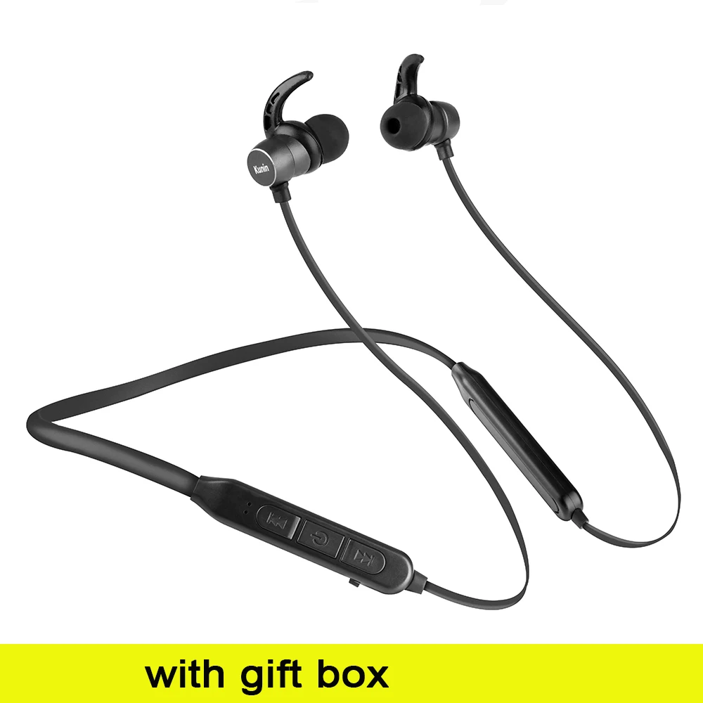 Bluetooth наушники 10Hr беспроводные наушники V5.0 с шумоподавлением спортивные наушники с микрофоном fone de ouvido для Xiaomi - Цвет: With gift box Black