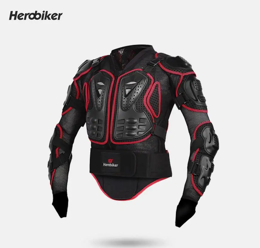Красный AAA HEROBIKER Мужская и женская мотоциклетная куртка, круглый защитный мотоциклетный костюм, мотоциклетный костюм для езды на велосипеде - Цвет: Красный
