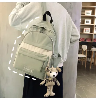 

Simple and stylish portable large capacity Backpack student contrast color backpack multi-layer multi-pocket school bag