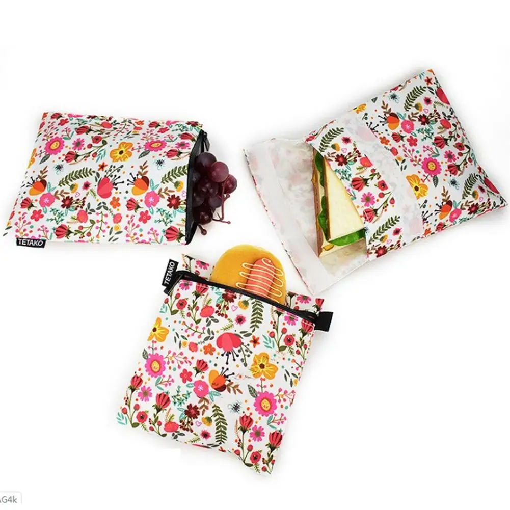 2 шт наружный держатель для еды Премиум Многоразовые сэндвич снэк-мешки-моющиеся сумки для обеда детские сумки для еды