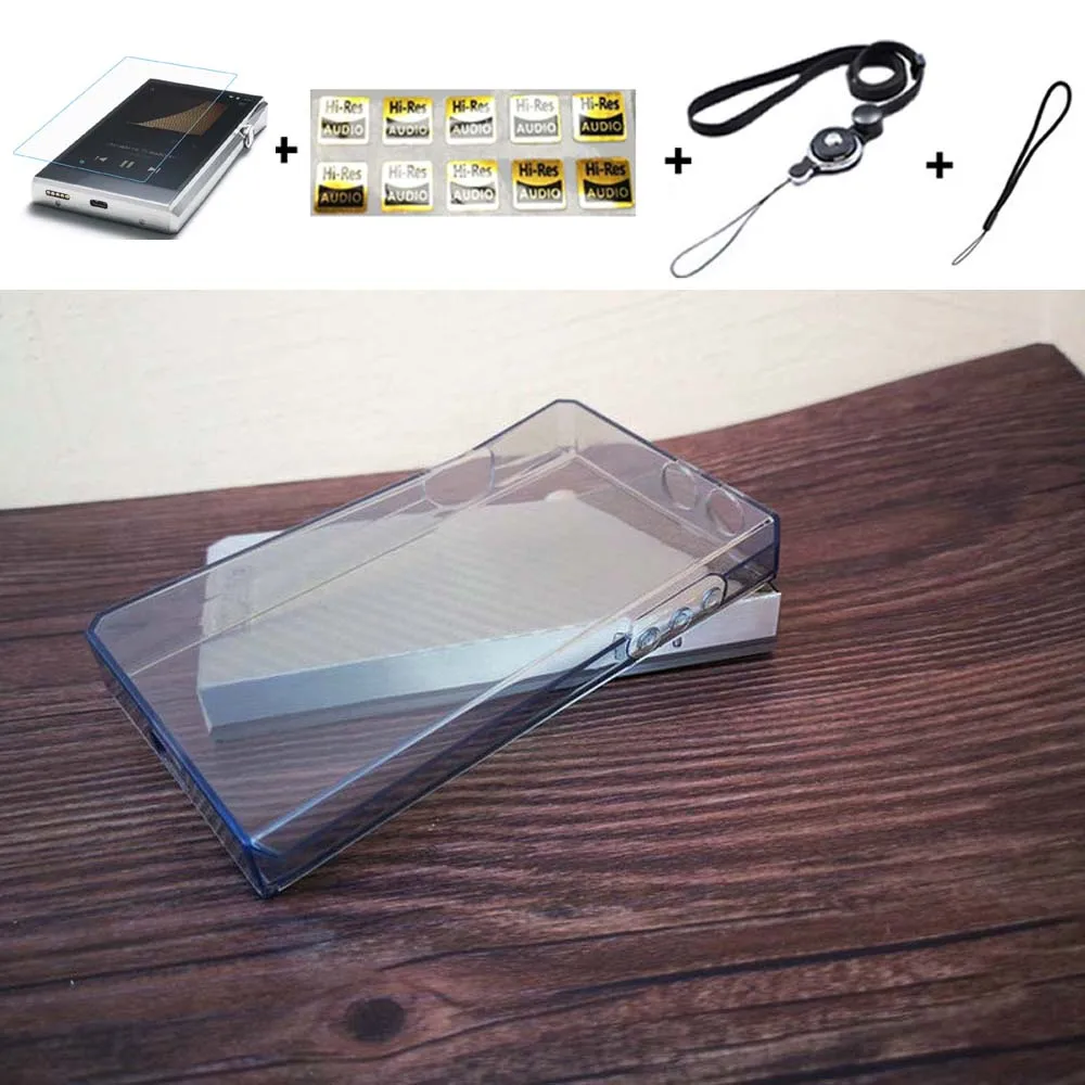 Мягкий прозрачный чехол из ТПУ с прозрачным покрытием для Iriver Astell& Kern SP1000 с защитой переднего экрана из закаленного стекла - Цвет: Clear black