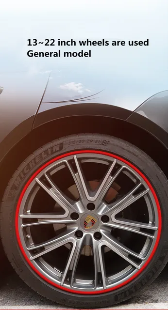 Anello Protettivo Pneumatici Auto 8m - TPE Rosso Per Cerchioni - Foto 10