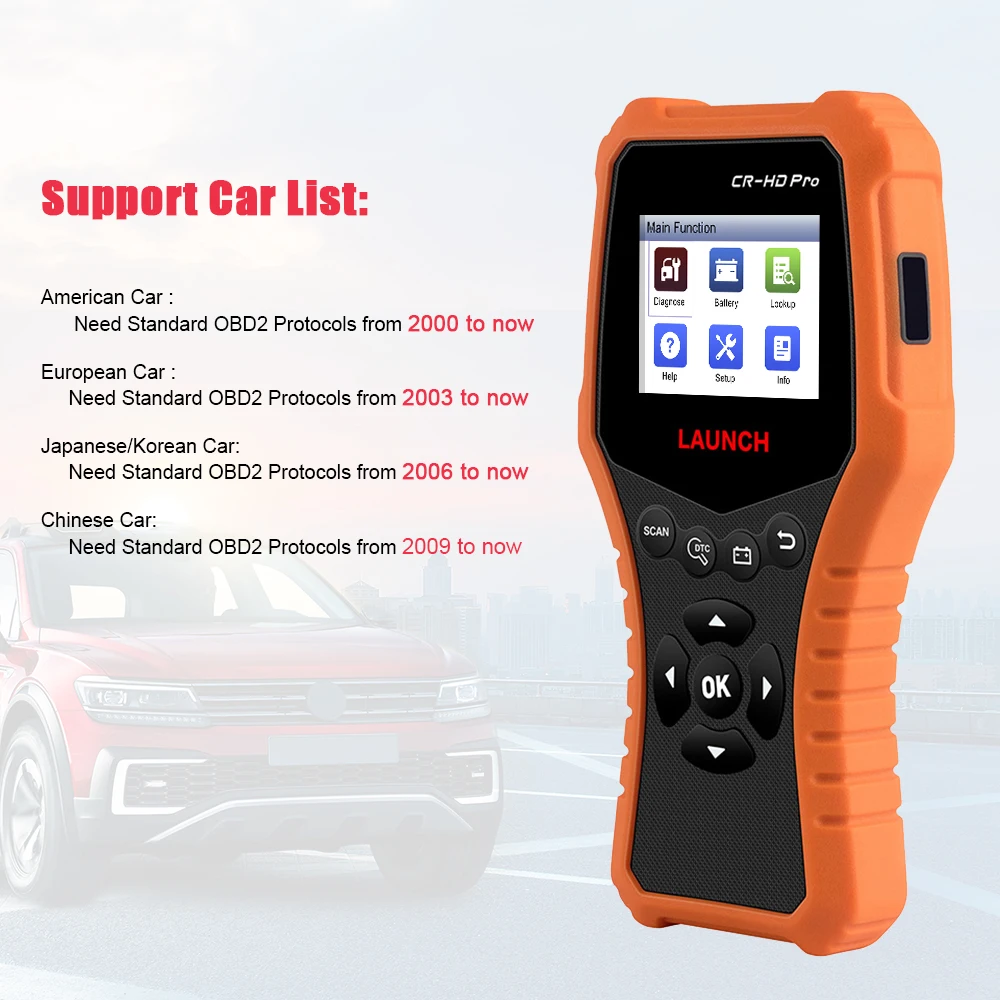 launch X431 CR-HD Pro OBD OBD2 сканер 12 В автомобиль 24 в грузовик диагностический инструмент сканирующий инструмент-pro pk CR3001 Многоязычное бесплатное обновление