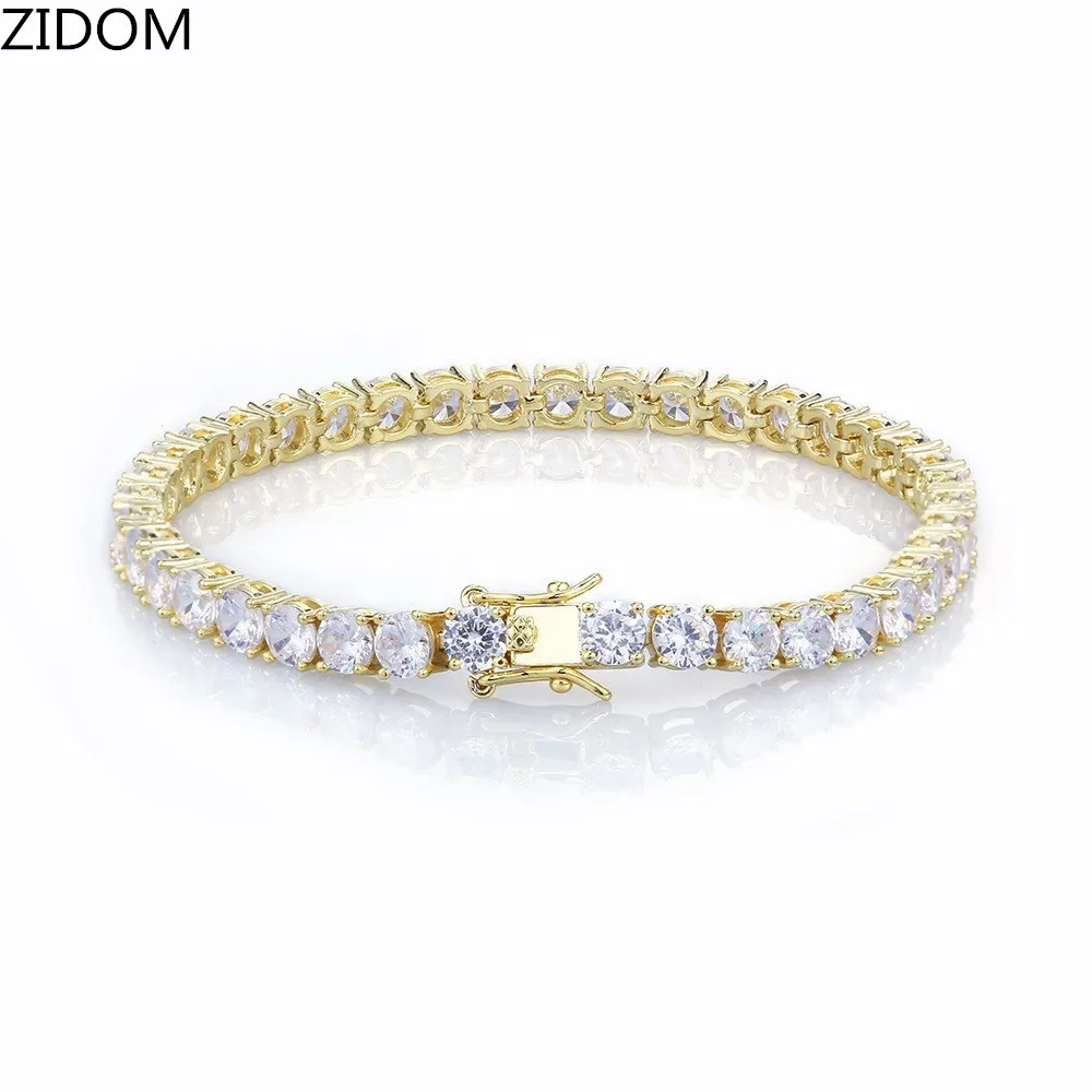 Мужской хип-хоп Теннисный браслет, AAA циркон, высокое качество, 5 мм, цепочка, CZ браслеты, хип-хоп ювелирные изделия, модные подарки, Прямая поставка