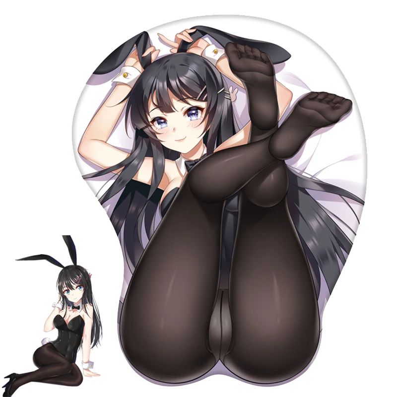 Аниме Реквизит для косплея Rascal Not Dream of Bunny Girl Senpai Sakurajima Mai 3D коврик для мыши для игры на груди мягкая подставка под запястье подарок