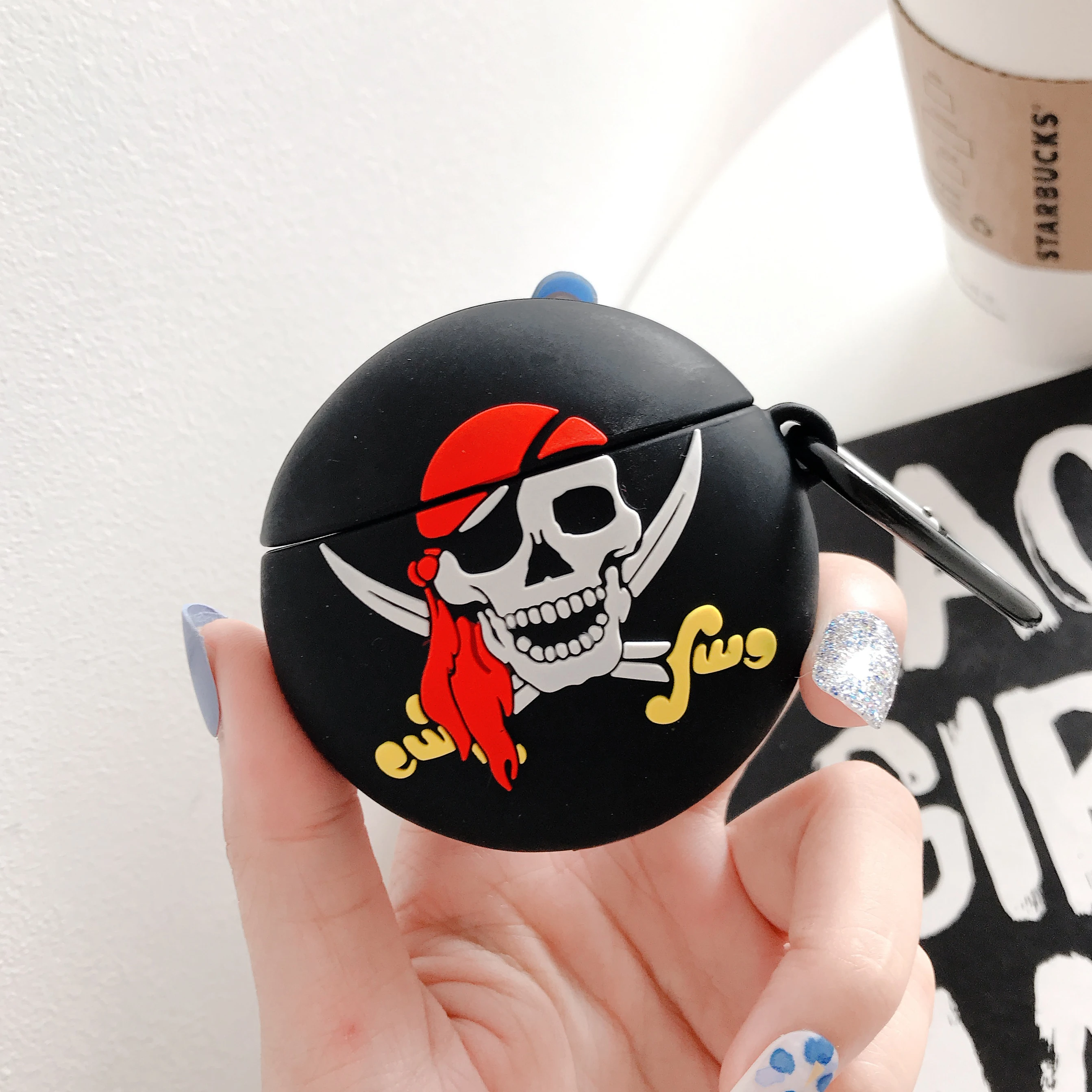 

pirate skeleton Earphone Case for Airpods 2 Case fashion Cover for Apple Airpods Case Silicone Protective shell Accessories Box