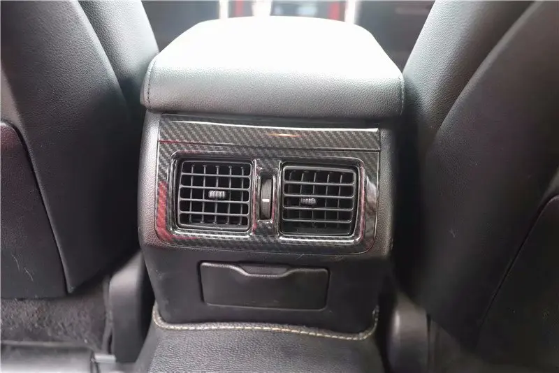 Free Shipping 1pcs ABS Carbon fiber grain rear air conditioning outlet decoration cover for 2010- Toyota REIZ