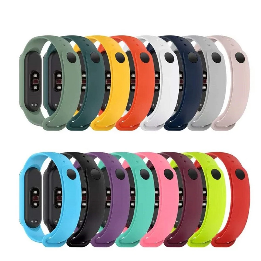 NOVO Adequado Para Xiaomi Mi Banda Mi3 Mi4 Mi5 Mi6 Mi7 Mi8 Colorido Silicone Correia De Substituição M3 M4 M5 M7 M8 Correia De Esportes