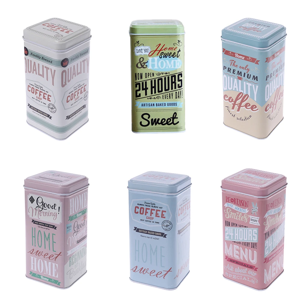 Винтажная металлическая квадратная конфета, оловянные украшения, железная коробка для чая, кофе, для хранения монет, квадратная коробка, чехол T8WB
