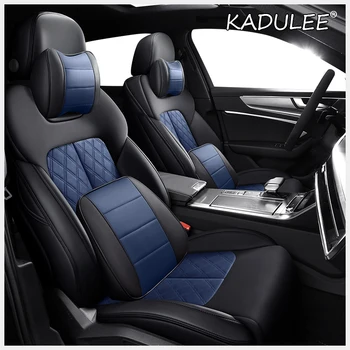

KADULEE Custom Leather car seat covers For VW UP! Golf Polo Caravelle Multivan Sharan Passat Variant T-ROC T-Cross car seats