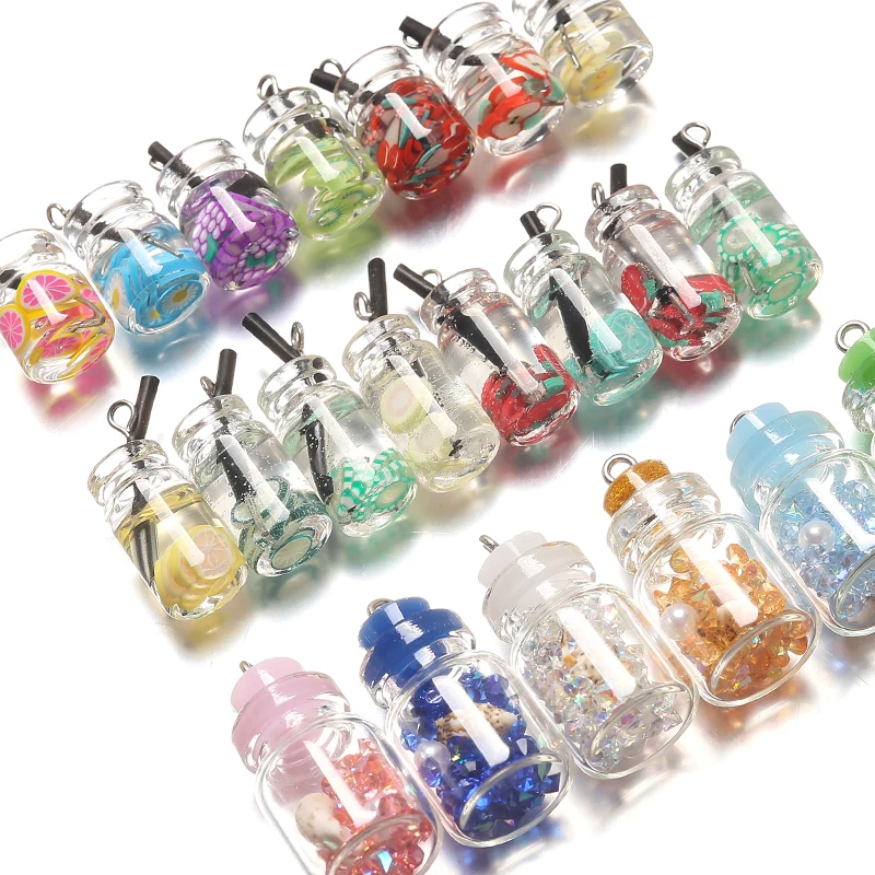 10Pcs Resin Charms Fruit Orange Apple Strawberry Lemon Juice Pendant For DIY Jewelry Making Handmade Earrings Necklace | Украшения и