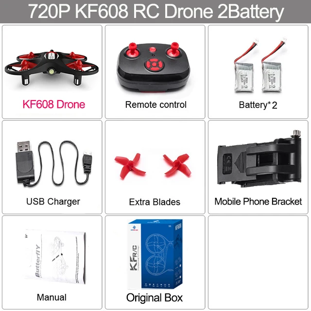 KF608 мини Радиоуправляемый Дрон с 720P wifi камерой Квадрокоптер режим удержания высоты Безголовый 3D переключатель скорости мини Радиоуправляемый квадрокоптер игрушки - Цвет: KF608 720P 2B BX