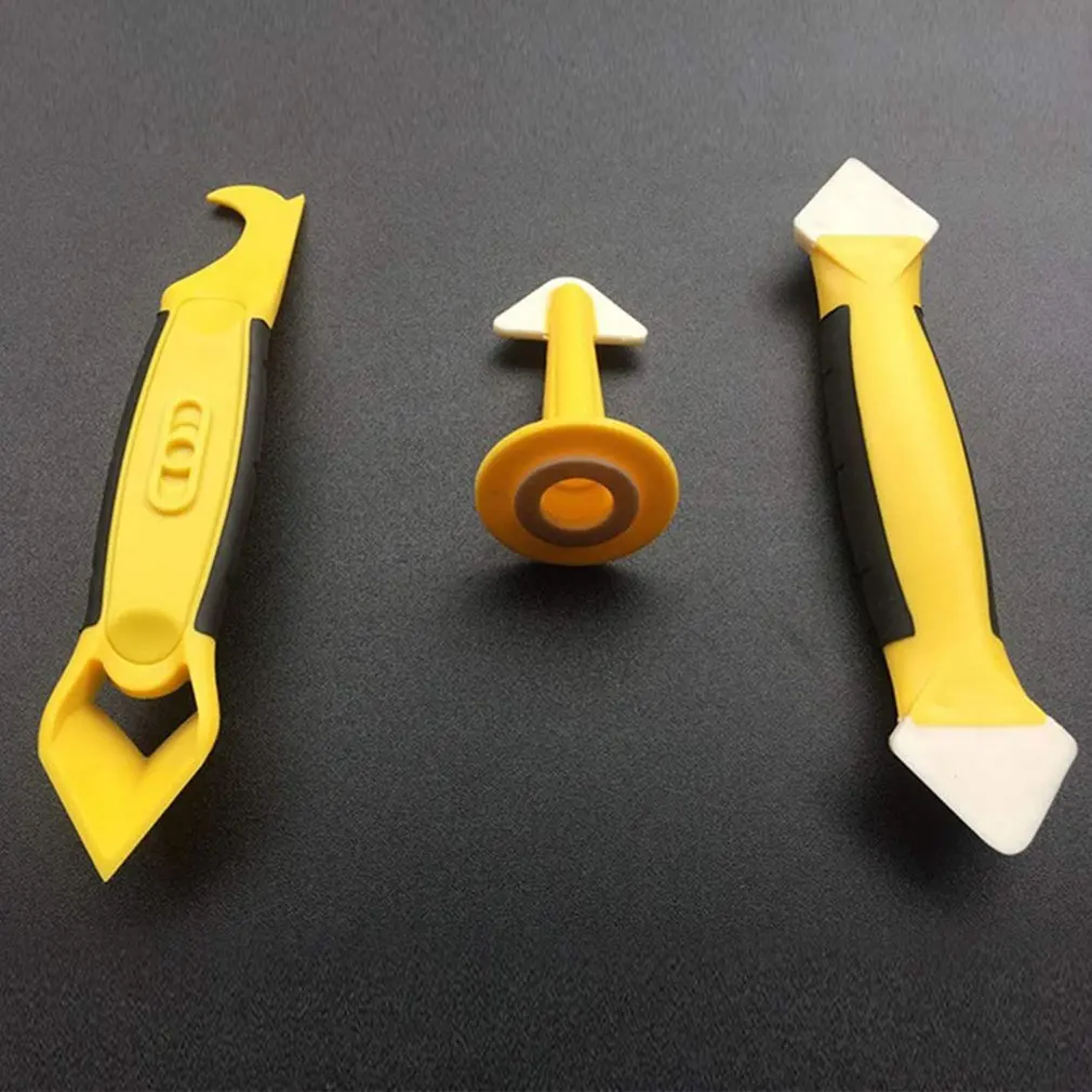 3Pcs Rubber Remove Scraper Set Corner Caulking Grouting Tool Sealant Cleaning Kit FOR Kitchen Bathroom Window Cleaner