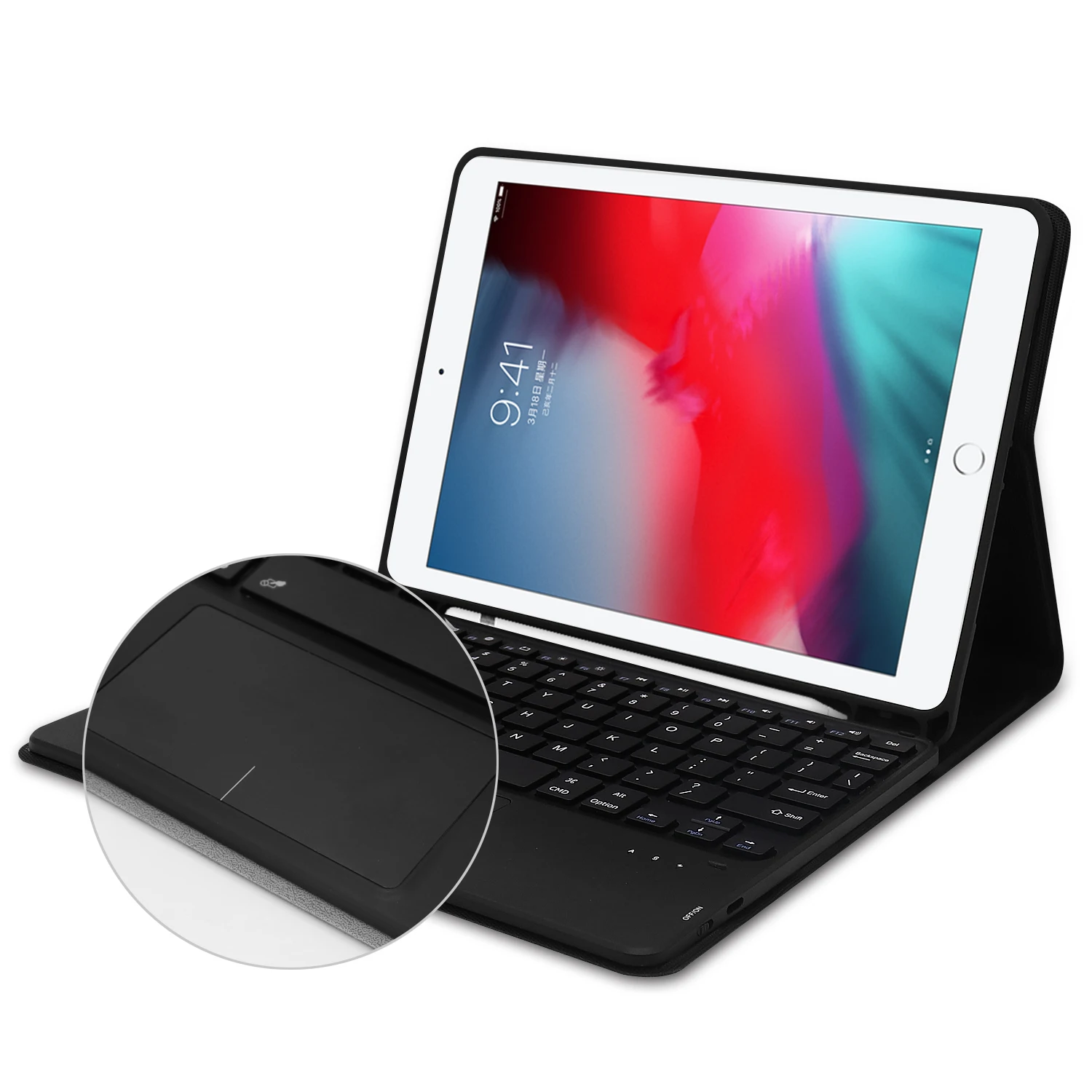 Case For iPad 6th 9.7 Case Removable touchpad keyboard W Pencil Holder Smart Stand Cover For iPad 5th 9.7 Case Keypad