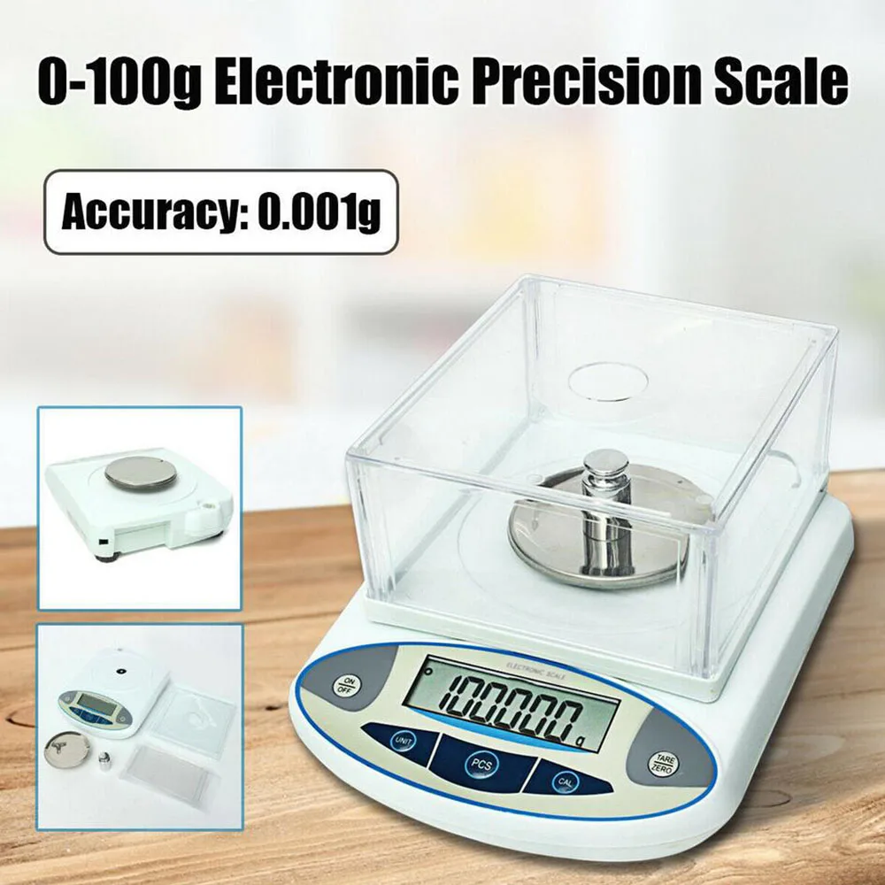 

100g/0.001g High Precision Scientific Lab Digital Analytical Electronic Balance Laboratory Weighs Scales Lab Jewelry Scales