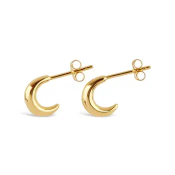 

LOZRUNVE Simple 925 Sterling Silver Simple Crescent Moon Mini Hoop Earring
