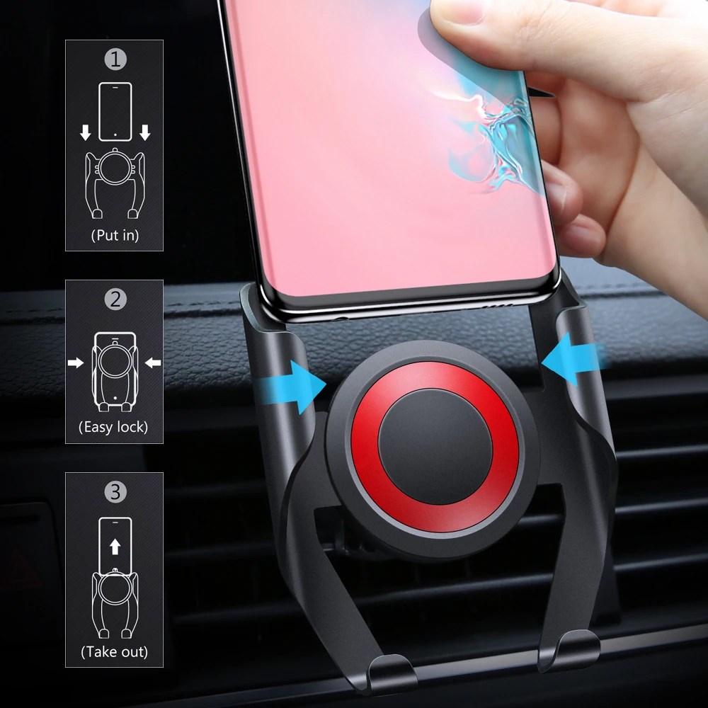 KISSCASE Универсальный Автомобильный держатель для телефона Подставка для телефона в автомобиле 360 Вращение вентиляционное отверстие Автомобильный держатель для iPhone galaxy note 10 plus
