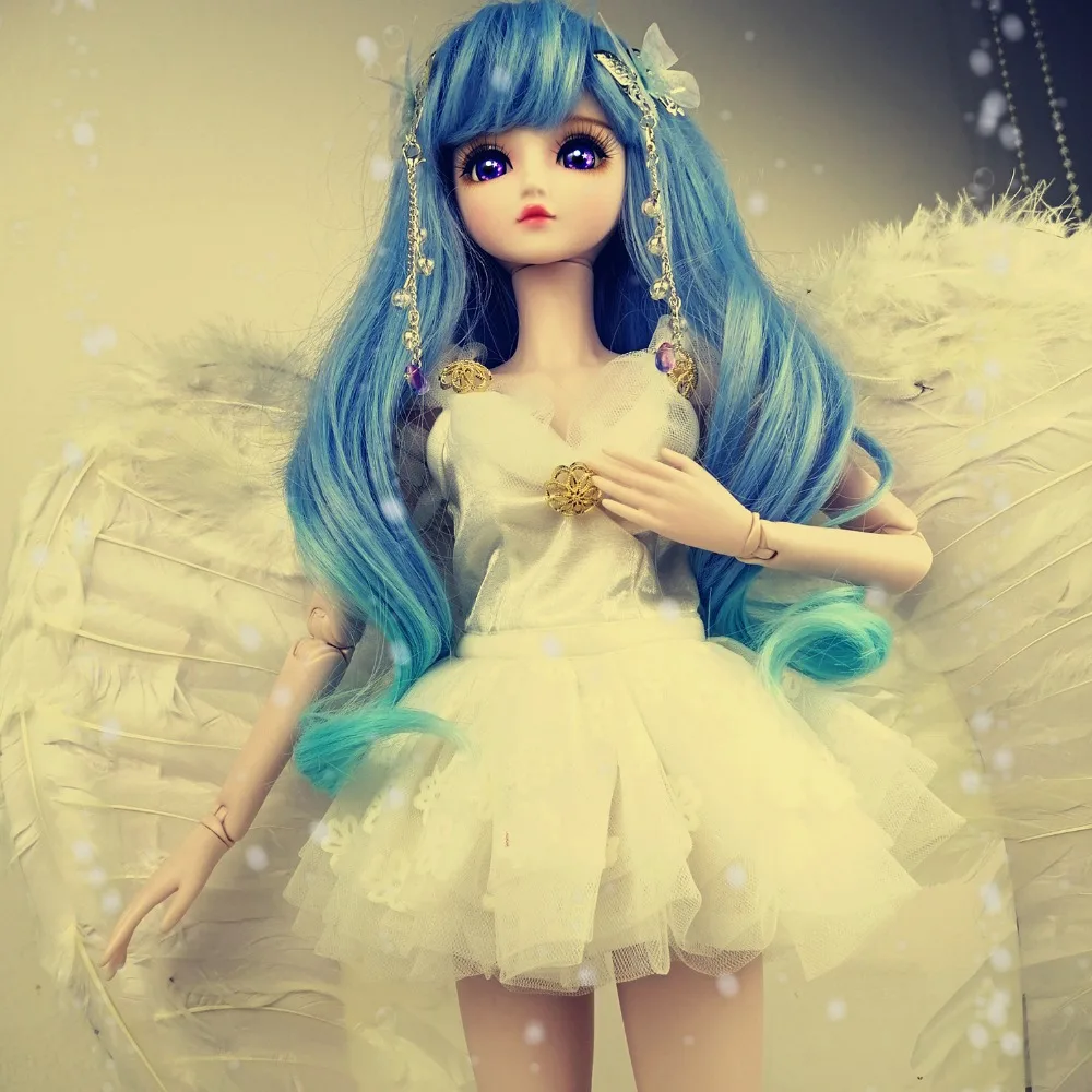 EVA BJD 22 дюйма 1/3 белый Ангел фея девушка+ перо крыло шар шарнир Кукла BJD SD куклы подарок игрушка ручной работы макияж полный набор