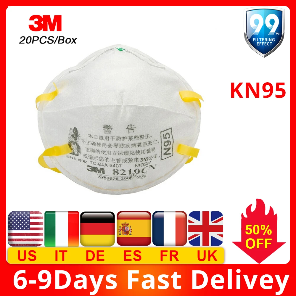 

100pcs 3M 8511 8210 N95 Mask Particulate Respirator Protective Face Mask Dust Mask Safety Masks PM2.5 Haze Dustproof Breathable