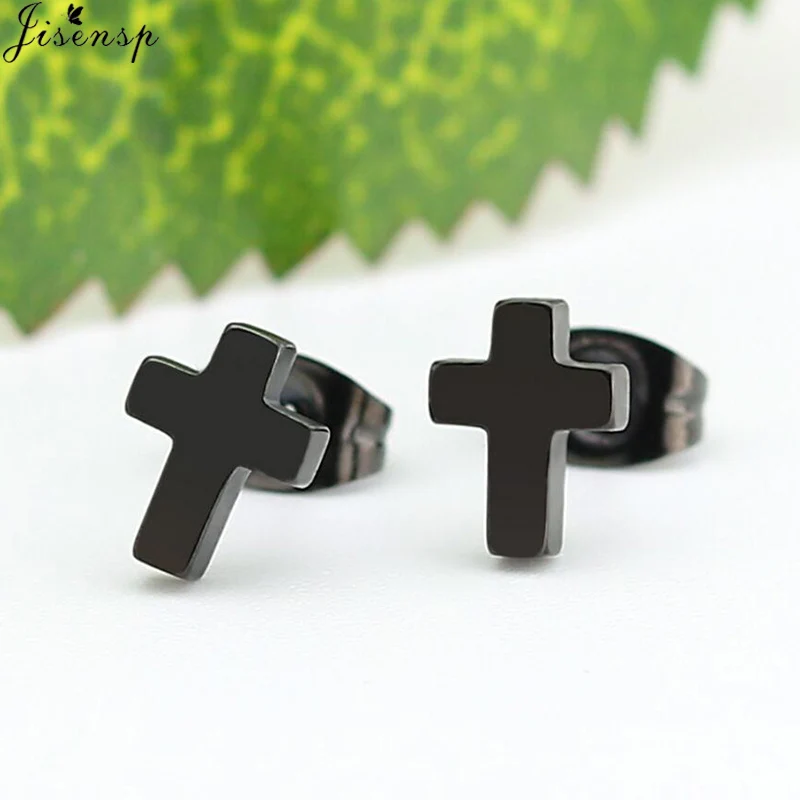 Koreanische Rock-Edelstahl-Kreuz-Ohrstecker, Punk-Schmuck für Damen und Herren, Hip-Hop, kleine Kreuz-Ohrringe, Freundschaftsohrstecker – Detail 6