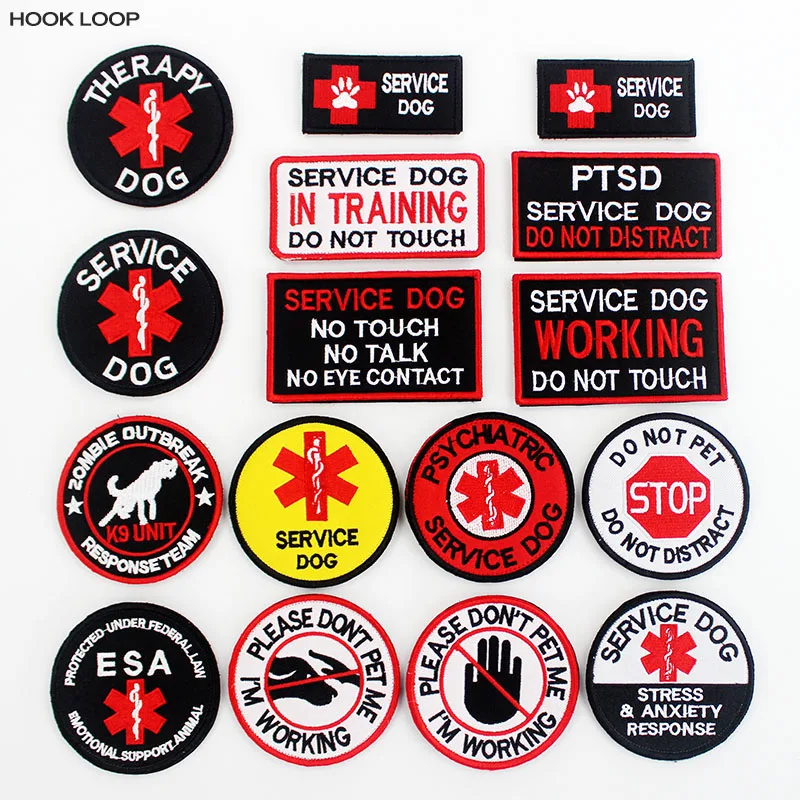 Pet Service Dog In Training SECURITY PATCH BADGES Therapy Dog PET DO NOT  EMOTIONAL SUPPORT Patches for DOG PET Harness Vest